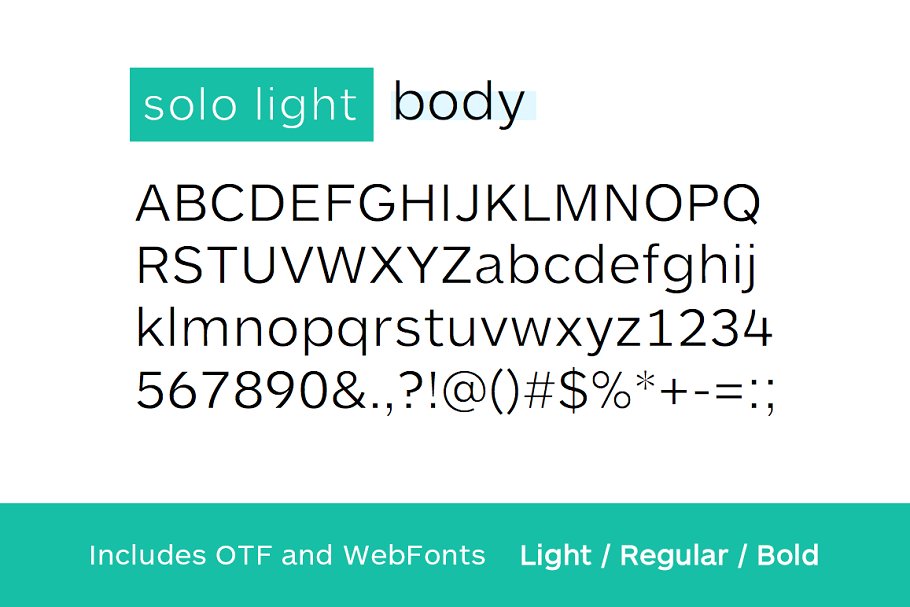 Пример шрифта Solo Sans Light